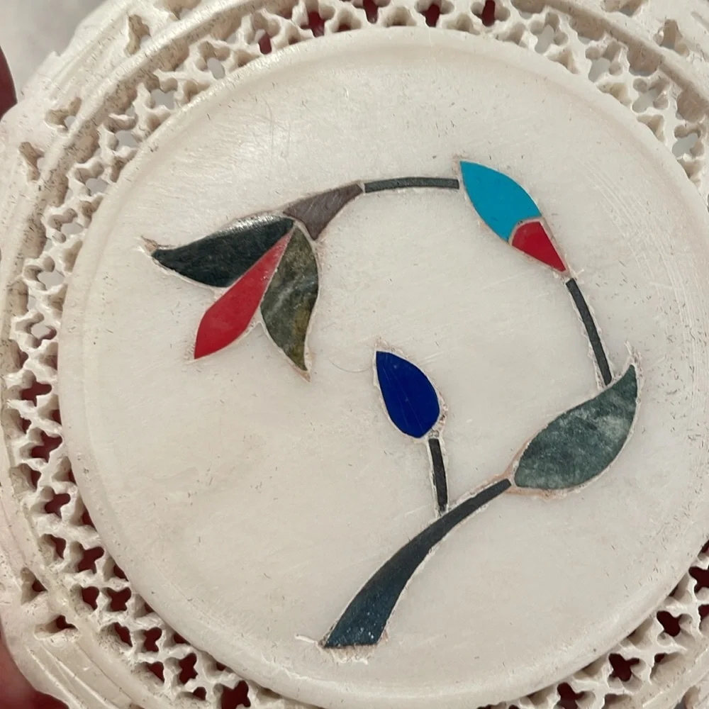 White marble inlay stone decor